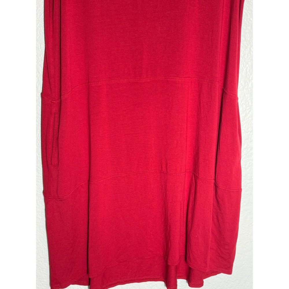 Eileen Fisher Red‎ Viscose Blend Short Sleeve Knee Length Casual Dress Large - Picture 4 of 7